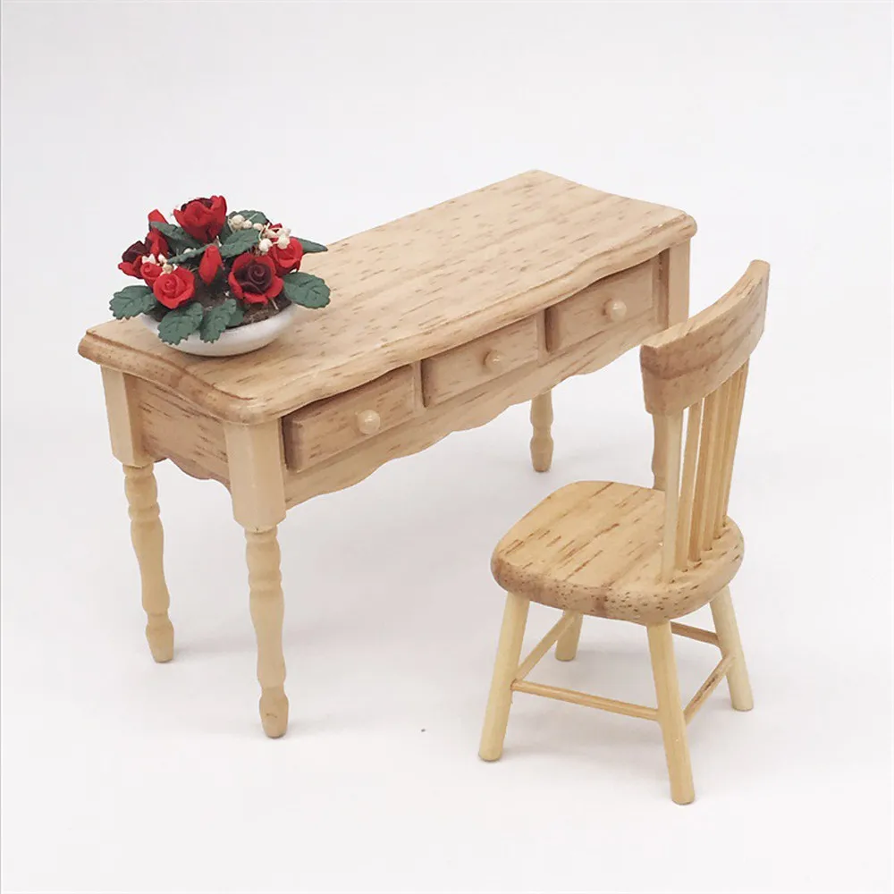 

HIINST Mini Dollhouse Furniture Desk Miniature Living Room Kids Pretend Play Toy 4.7in Early education educational toys