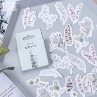 45pcsbox green eucalyptus plant decoration stickers diy diary scrapbook planner stationery stickers school office chancellery