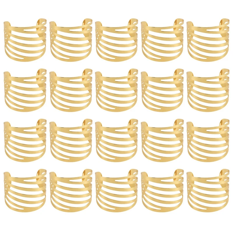 

20Pcs Hotel Napkin Ring Napkin Holder Metal Napkin Buckle Christmas Wedding Party Gold Napkin Circle