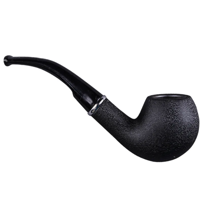 

Men's Tabacco Pipe Retro Black Frosted Old-fashioned Pipe Curved Bakelite Durable Resin Filter Pipe Cigar Pipes