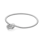 Замок гладкий браслет 100% 925 пробы серебро браслет замок гладкий браслет подходит для европейского оригинальные подвески, сделай сам, ювелирное изделие