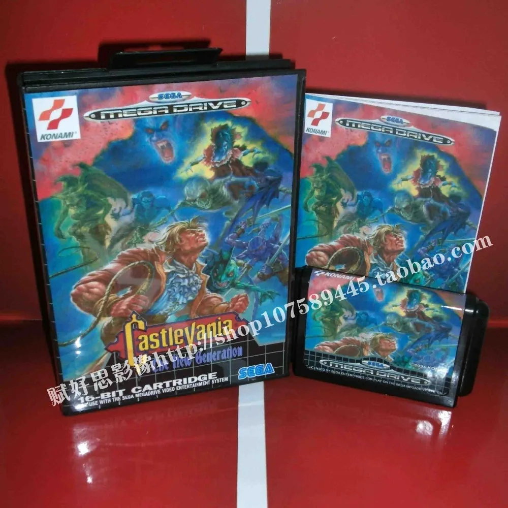 Sega MD game - Castlevania новое поколение с коробкой и руководством для 16-битного игрового