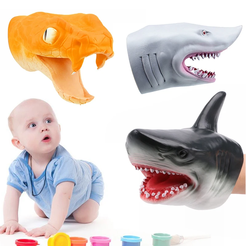 Пластиковая ручная кукла-Акула для рассказов ТПР перчатки с головой животного