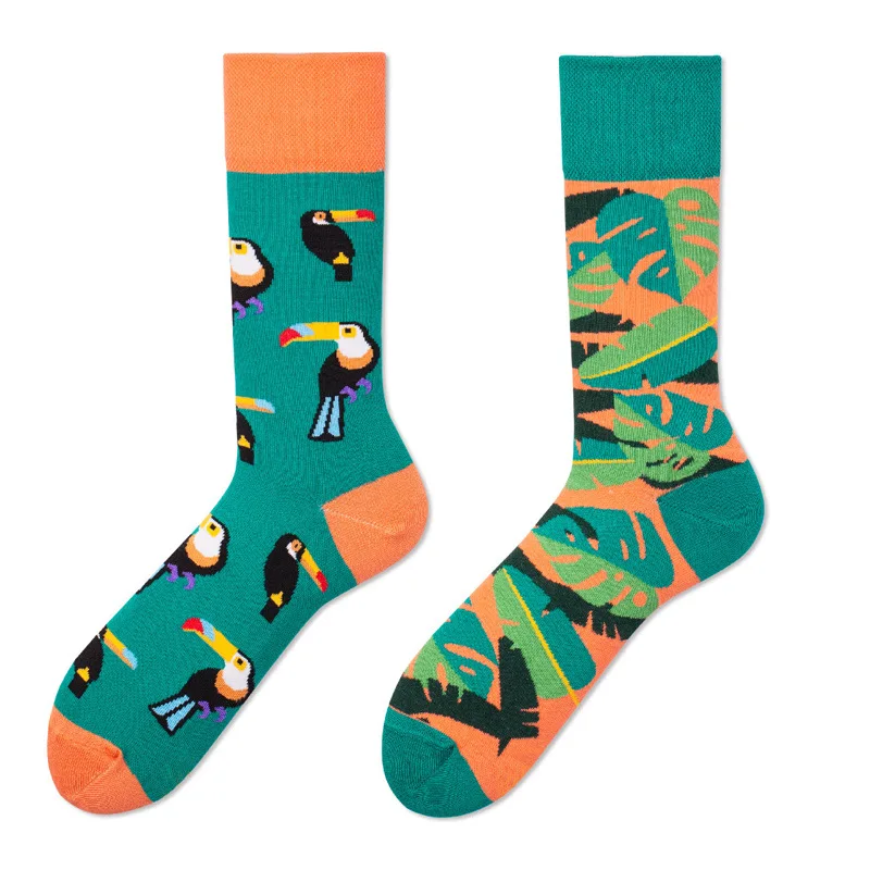 

AB socks High Quality Combed Cotton Socks food Pattern Long Tube Funny Happy Men Sock Novelty Skateboard Crew Casual Crazy Socks