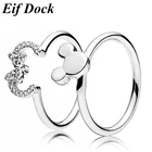Eif Dock 2021, женские милые посеребренные парные кольца в форме Микки Мауса, свадебные модные ювелирные изделия, брендовые кольца с мультяшным рисунком