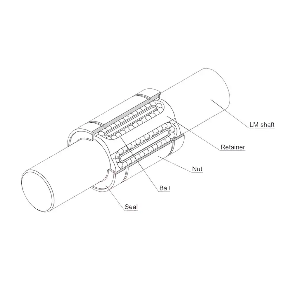 Линейный подшипник LM8LUU для 3D-принтера хромированный стальной LM08LUU диаметр