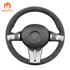 Черный Алькантара темно-серый чехол рулевого колеса автомобиля кобура для BMW Z4 E85 Roadster 2003 2004-2008 E86 Coupe 2005 2006 2007 коса