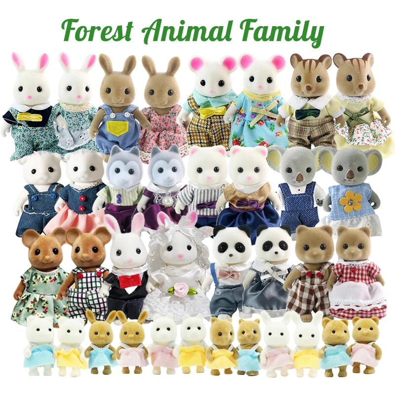 Семейная кукла Forest 1:12 миниатюрная игра Детская имитация 10/14/18 шт. кролик коала