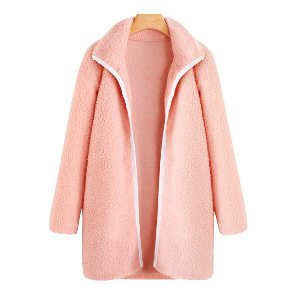 Зимнее однотонное женское повседневное пальто Kenancy с лацканами и длинными