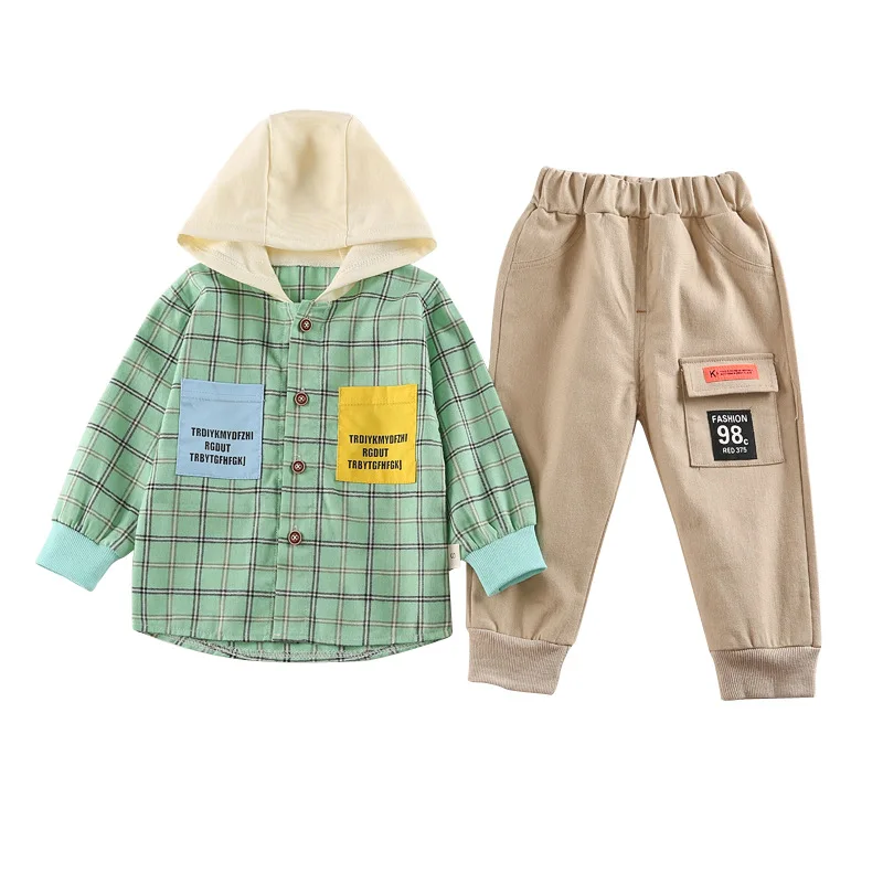 

Spring Autumn Children Fashion Clothes Baby Boy Girl Cotton Hooded Shirt Pants 2Pcs/sets Kids Infant Costume Toddler Sportswear