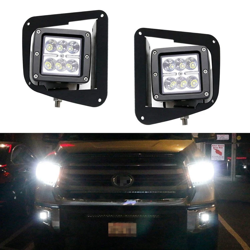 Lower Bumper 3 inch Cube Dually Fog Light Mount Bracket Kit for Toyota-Tundra 2014-2018 | Автомобили и мотоциклы