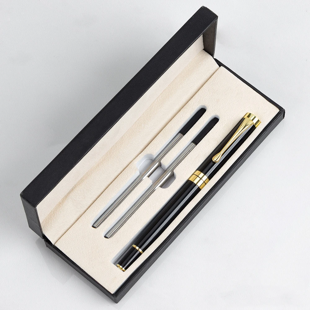 Подарочная коробка, упаковка, роскошные металлические шариковые ручки, школьная деловая ручка, электронная ручка
