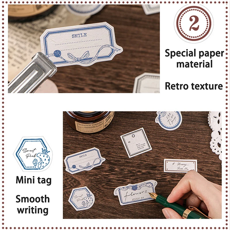 

Vintage Retro Mini Tag Memo Pad Diy Material Paper Journal Scrapbooking