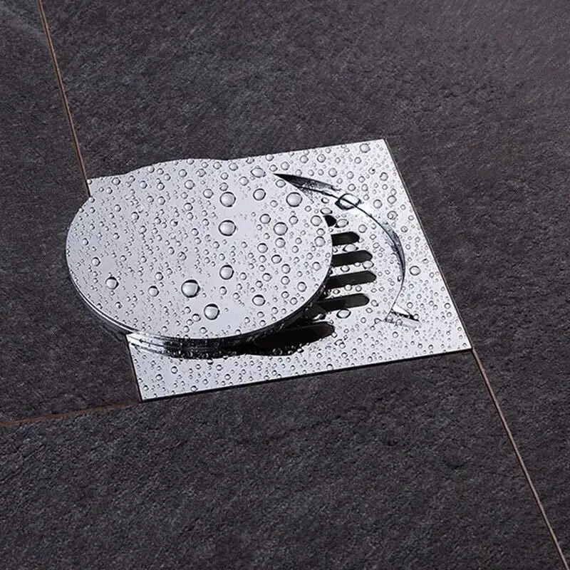 

Floor Drain Brass Rose Gold Square 10x10cm Bathroom Shower Waste Grates Strainer Toilet Balcony Water Anti odor Drains WJ817