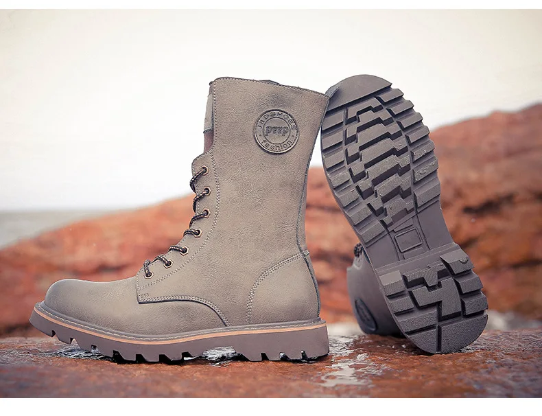 winter Retro genuine Leather Martin boots men shoes quality Hiking boots sports sneakers man lace up boots men footwear