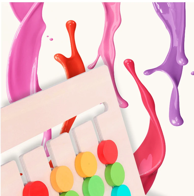Игрушка montessori Цвета и фруктов двусторонняя игра логическое мышление обучение детей обучающие игрушки для детей деревянная игрушка