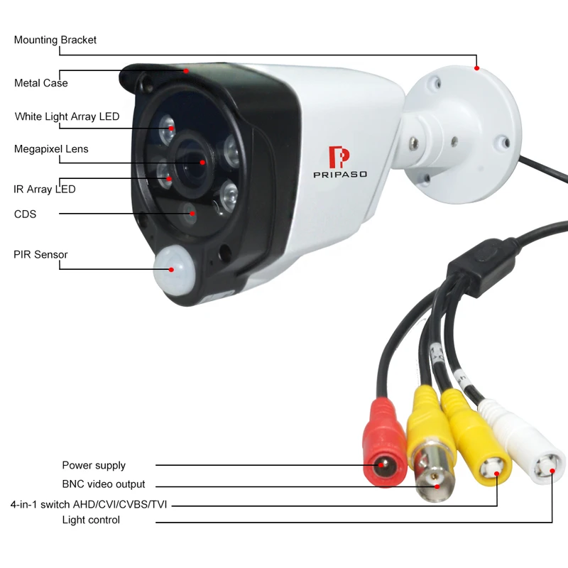 HD 1080P 2MP 4 в 1 Функция PIR сигнализация камера Открытый ИК водонепроницаемый CCTV открытый обнаружения движения камера безопасности AHD CVI TVI