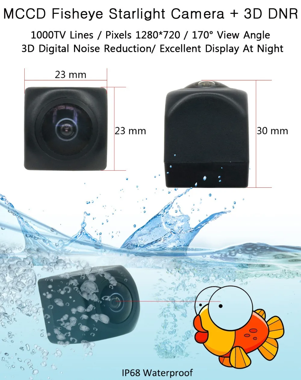1080P MCCD звездного неба “рыбий глаз” с автомобильная парковочная камера заднего