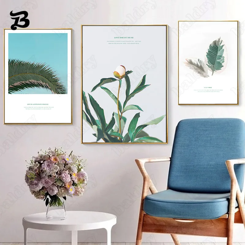 

Realistic Green Plants Canvas Painting Nordic Wall Art Poster and Print Decorative Home Decoration Wall Pictures for Living Room