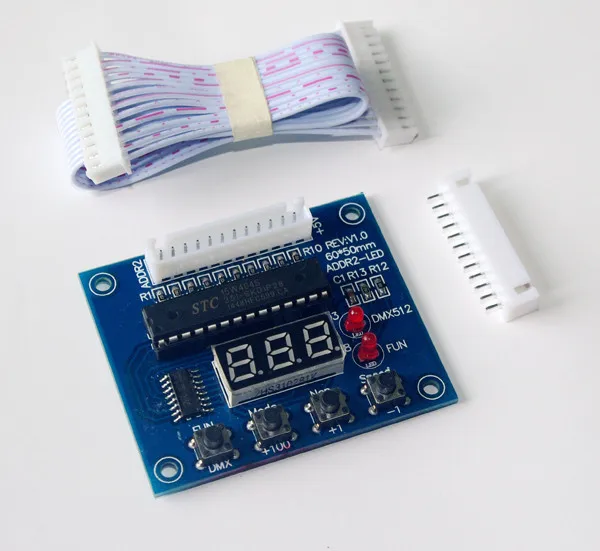 

wholesale 1 pcs ADDR2-LED Digital display connect to DMX512 controller DMX-Relays led Decoder for RGB led strip lights connector