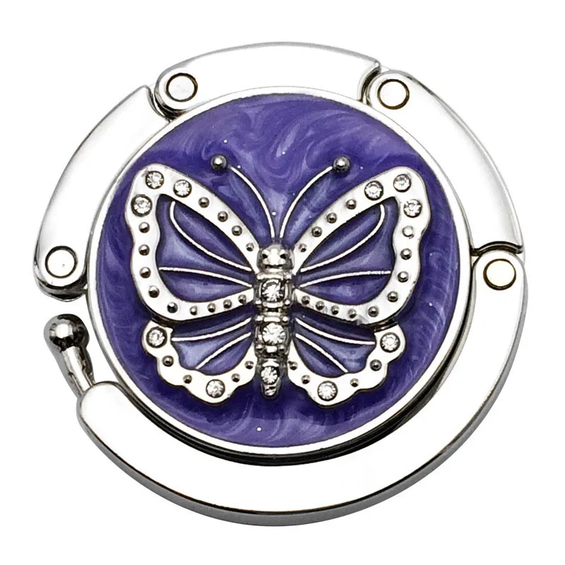 Purple Вешалка для сумок крючок для сумки крючок с бабочкой держатель для сумки кошелек крючок держатель для сумки портативный стол Сумка-тоут вешалка для одежды сумочка вешалка - Цвет: Purple