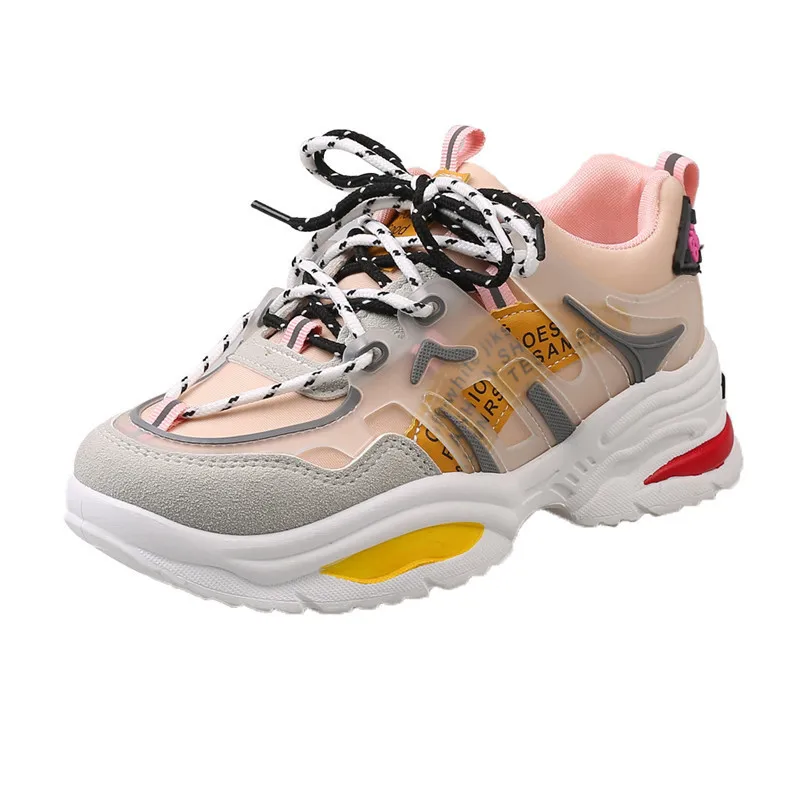 Кроссовки женские массивные Вулканизированная подошва плоская кроссовки на