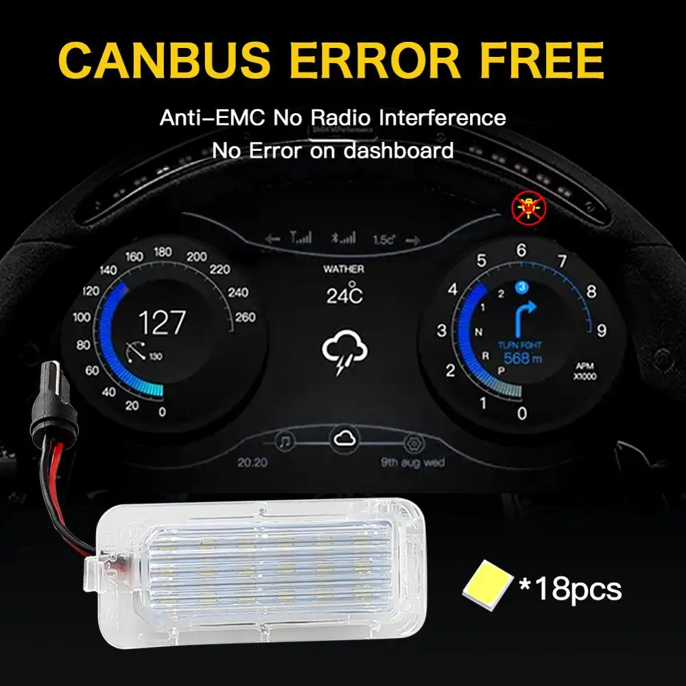 Светодиодная подсветка для номерного знака Canbus Ford Focus 5D Fiesta Mondeo MK4 C-Max MK2 S-Max Kuga Galaxy