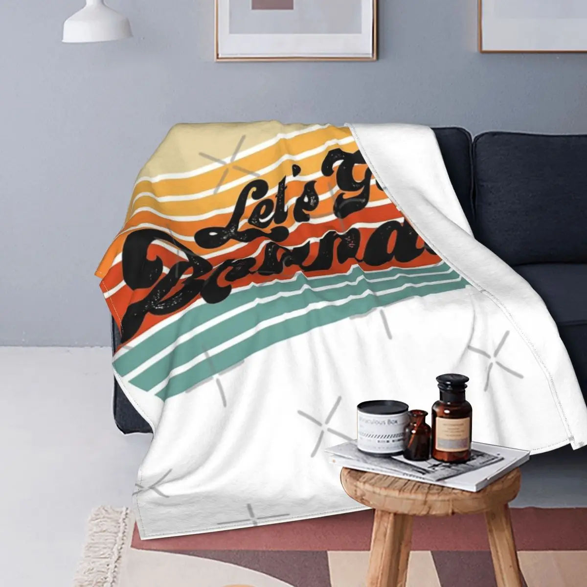 

Ретро Одеяло С закатом Let's Go, Брэндон, покрывало для кровати, клетчатый диван, покрывала для кровати, двойное одеяло, покрывало для пикника