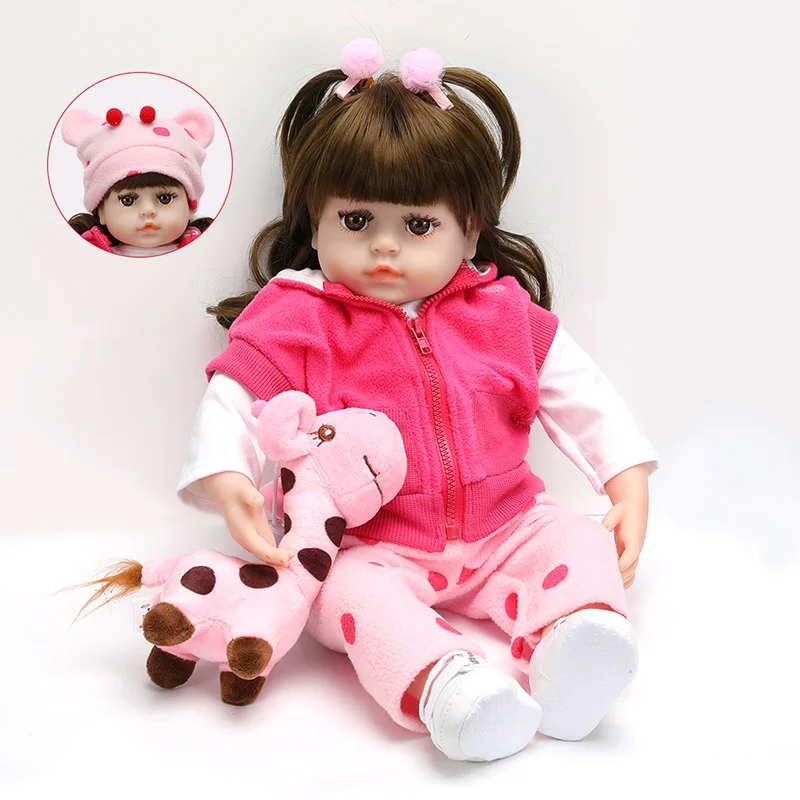 

Детская Реалистичная кукла-Реборн, 48 см, с жирафом