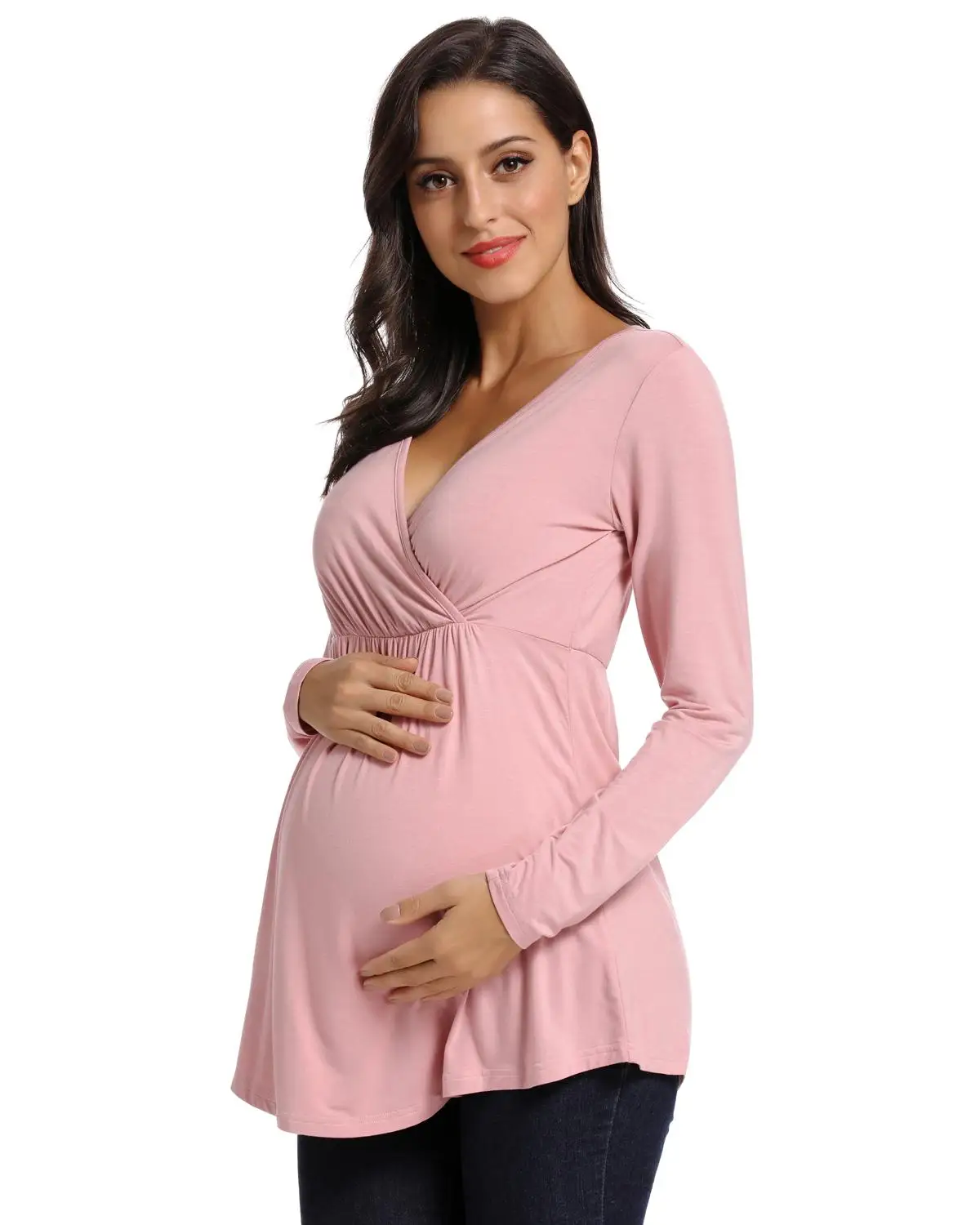 Топ для кормящих матерей с V образным вырезом одежда грудного вскармливания топы