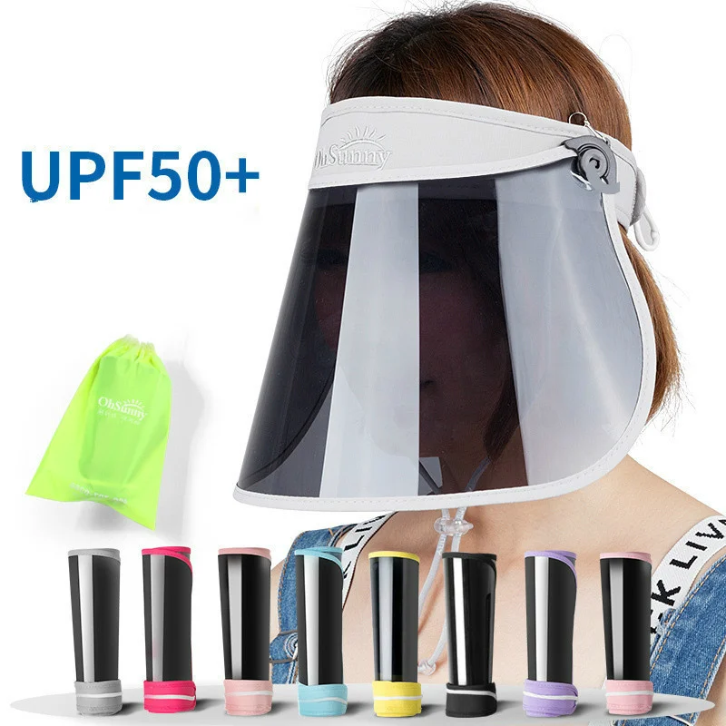 Adjustable Women Transparent Sun Visor Hat Cap Uv Protection Cover Flexible Summer Cap sun-proof sun hat