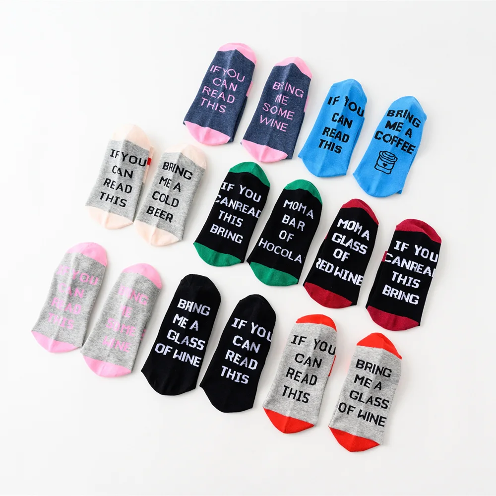 

If you series SOCK Men Women Funny Socks Cotton English Words IF YOU CAN READ THIS Casual Street Style Autumn Winter Gift