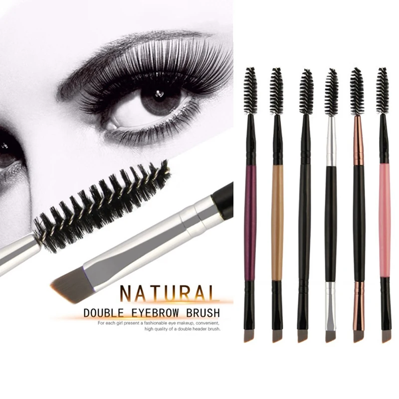 

Двухсторонняя плоская скошенная Кисть для макияжа глаз тени для век Кисть для макияжа бровей Тушь для ресниц