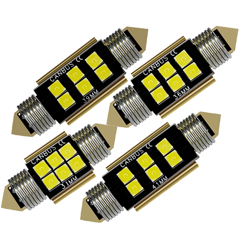 Светодиодный светильник Festoon C5W Canbus 31 мм 36 39 41 C10W без ошибок 12 В 6000 К белая