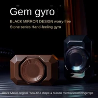 black mirror gem fingertip gyro simple two leaf style worry free stone metal decompression toy edc
