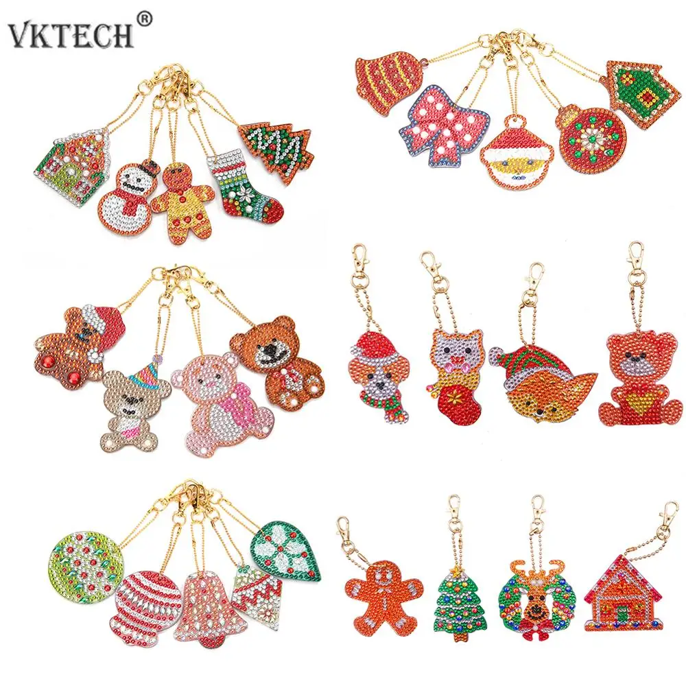 5 шт. рождественский брелок сделай сам с алмазным покрытием санта клауса