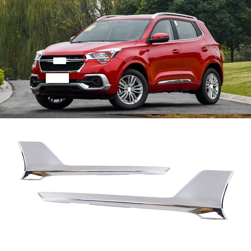 CAPQX 2 шт. для Tiggo 5X 2017 2018 2019 ABS хромированный передний налобный фонарь с отделкой
