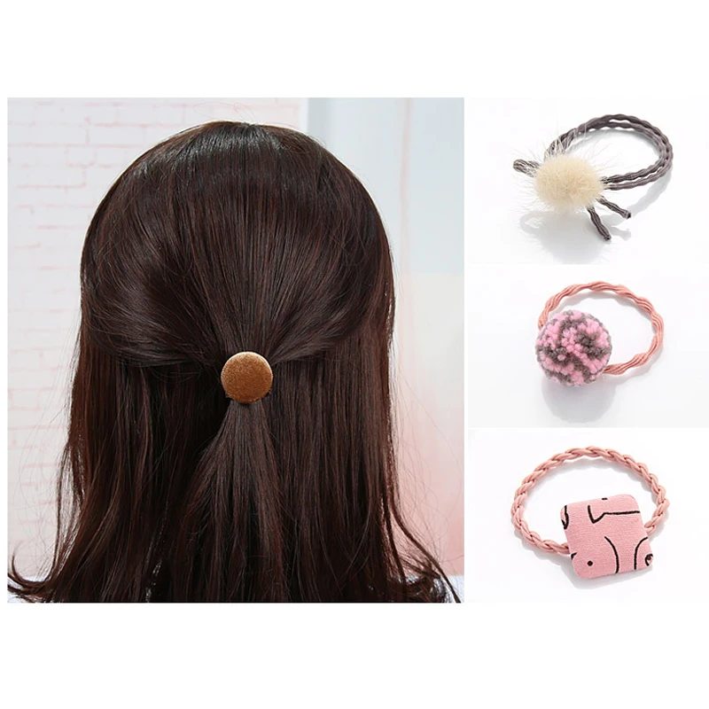 

Fashion hair ball pearl rope set of 12 hair ring head rope tied hair rubber band ponytail holder scrunchie hair accessories