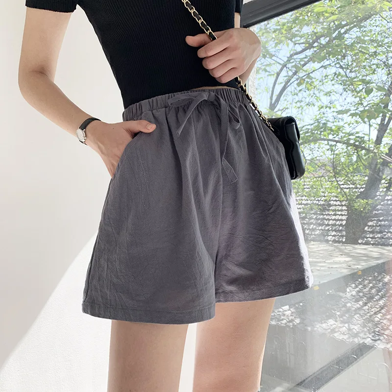 

Casual Distressed Drawstring Big Pocket Shorts for Womens Wholesale Fitness Yoga Shorts