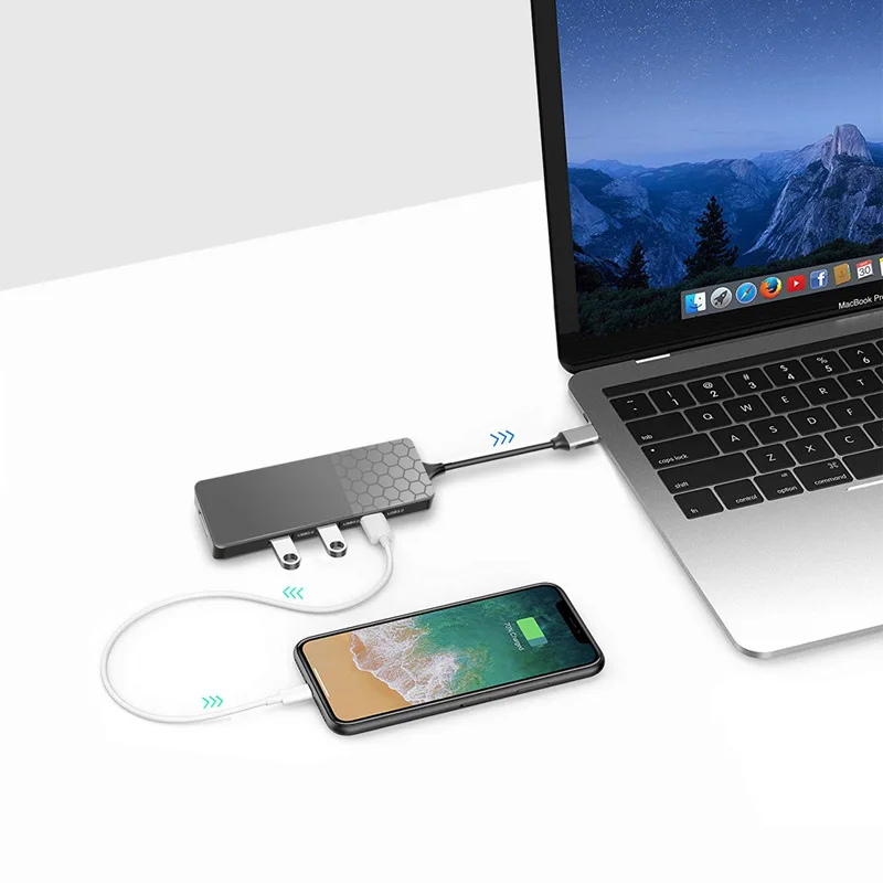Кабель USB C концентратор к USB3.0 мульти SD TF карта Lan Ethernet зеркальный передачи данных