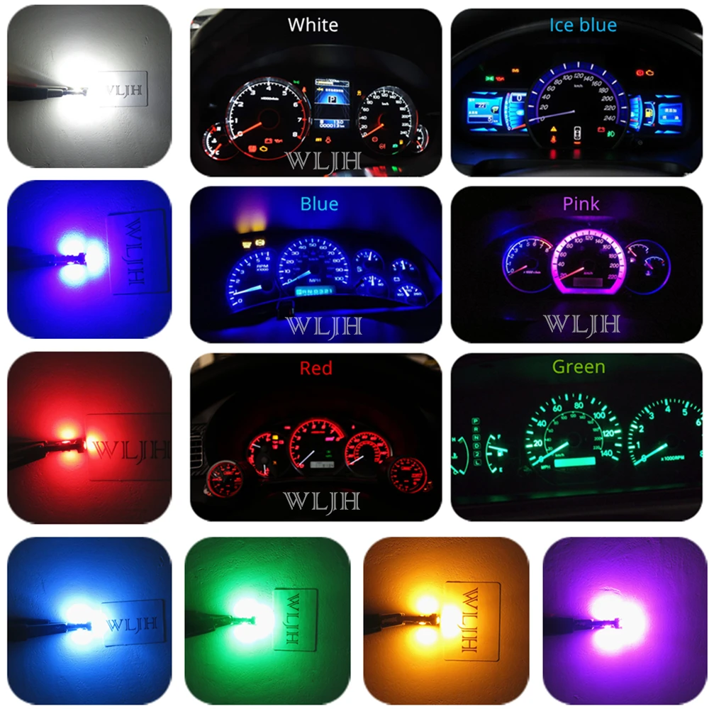 

WLJH 8x 12V Dash Lights Bulb Instrument Cluster Panel Gauge Led Light Kit Fits Subaru Forester 1997 1998 1999 2000 2001 2002