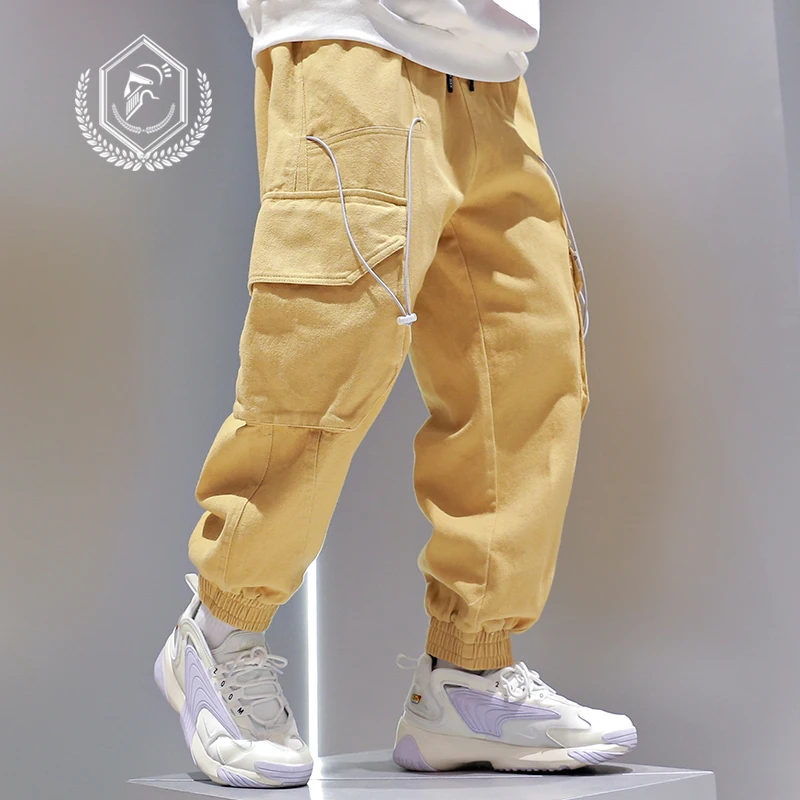 

Men Loose Safari Style Harem Jogger Pants Fashion Pockets Ankle-Length Hip Hop Pants