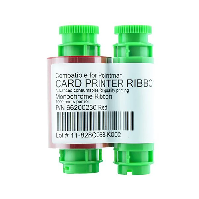 New Red Ribbon Compatible For Pointman TP-9000 66200230 Card Printer,1000 prints