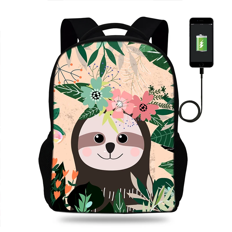 17 Дюймов школьная Сумка подростковая Kawaii Animal с принтом &quotЛенивец&quot для