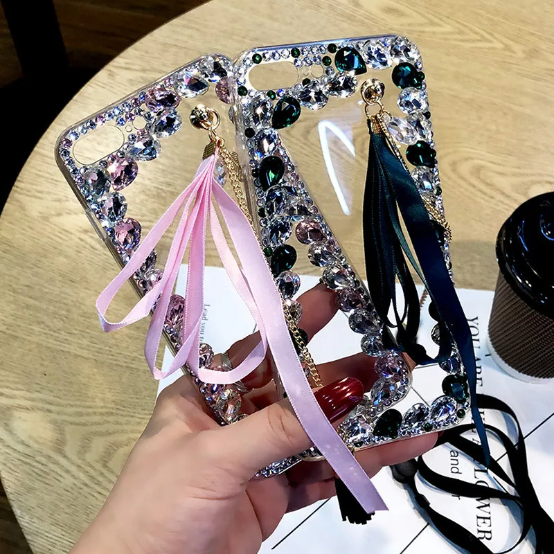 

Luxury Bling Jewelled Rhinestone Crystal Diamond Phone Case Cover For iPhone X 6s plus 7 8 Plus 5 SE XR Xs max Cases Couqe Funda