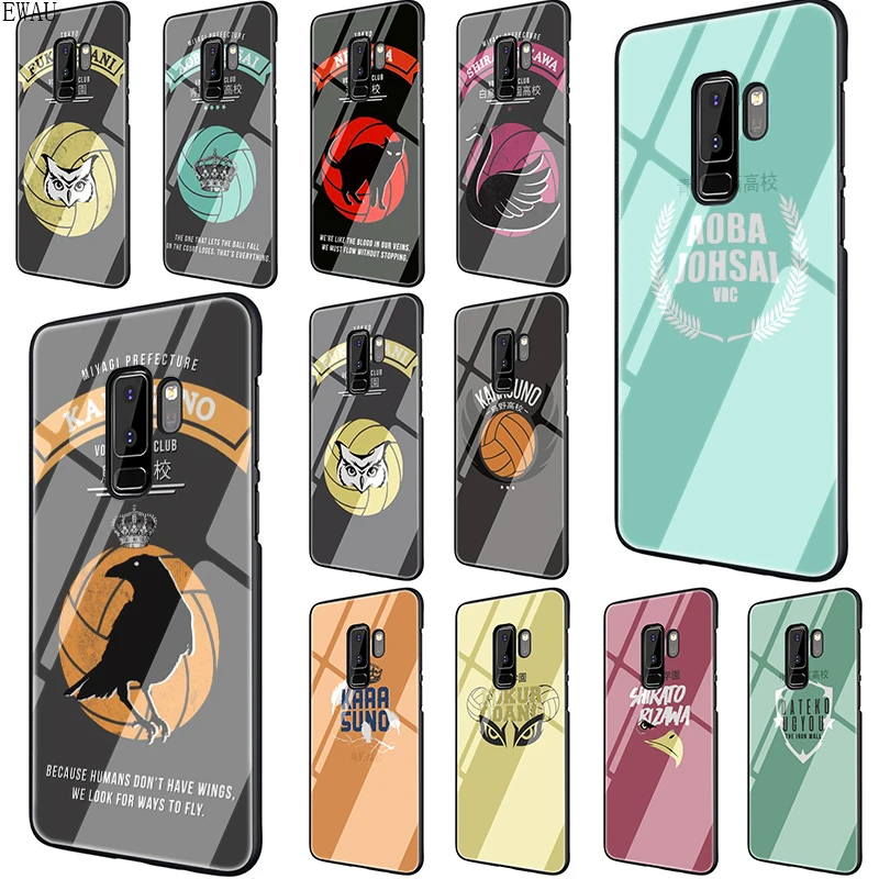 Эвау хайкюу! Karasuno Nekoma Crest чехол для телефона из закаленного стекла Samsung S7 S8 S9 S10 Note 8