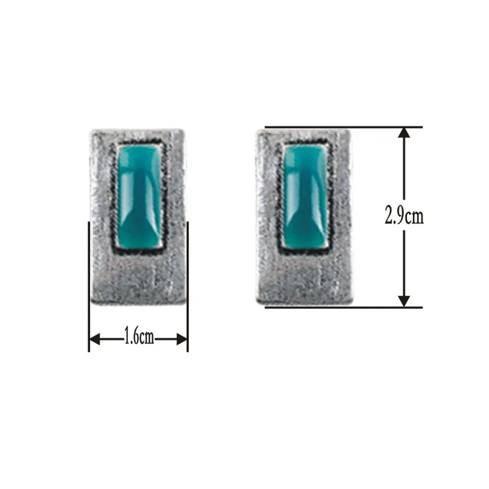 

Geometric (Rectangular) Enamel Stud Earrings