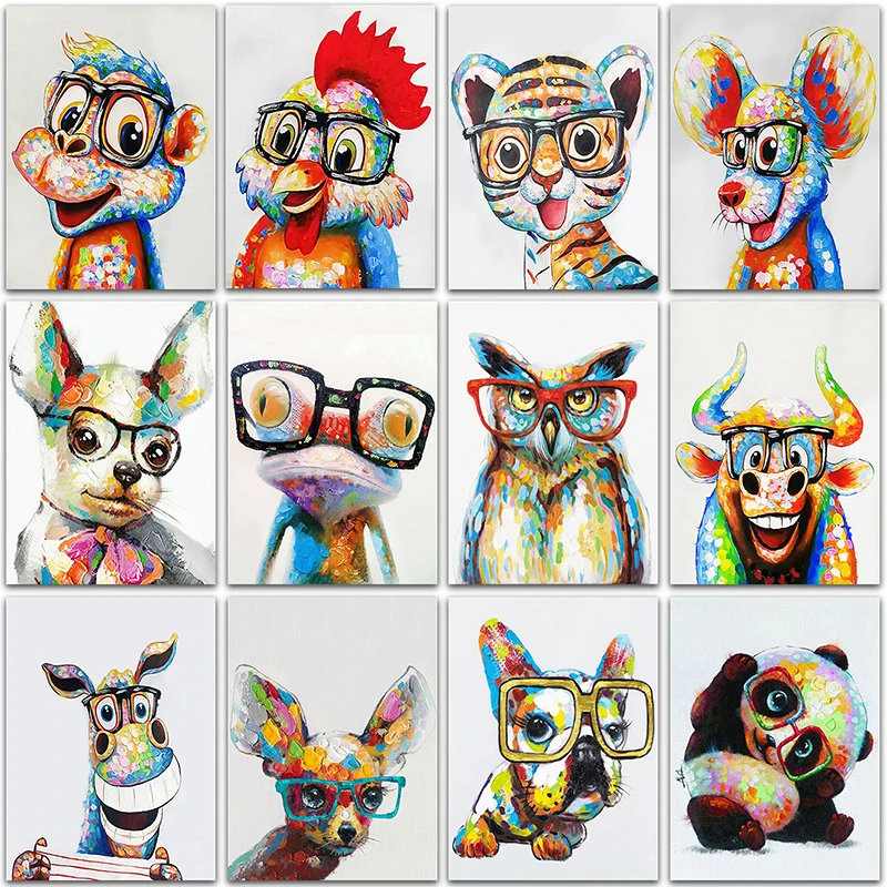 

Набор для алмазной живописи 5D «сделай сам», картина с рисунком животных, лошадей, искусственных сов, свиней, мультяшная полноразмерная и кру...