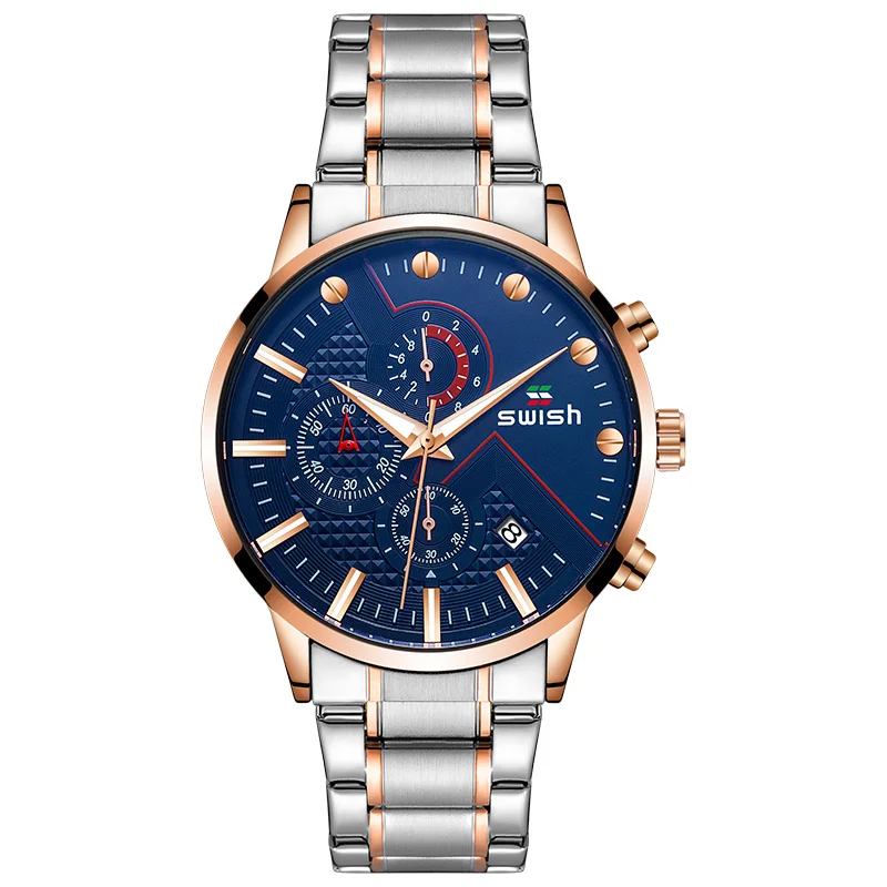 SWISH 2020 аналоговые часы для мужчин модные розовое золото Кварцевые спортивные