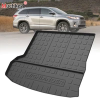 muchkey tpe trunk mat for toyota highlander 2014 2015 2016 2019 car waterproof non slip custom rubber 3d cargo liner accessories